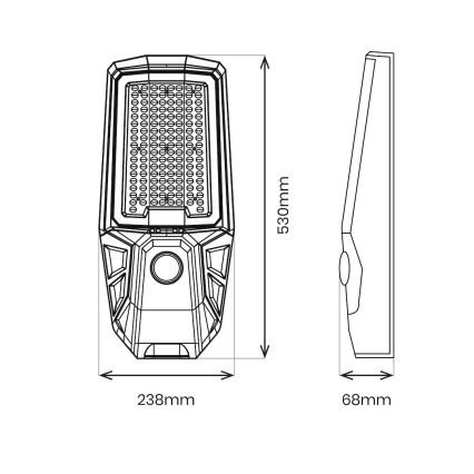 Luminária LED de rua regulável com sensor e painel solar KOBRA LED/400W/3,2V 24000 mAh IP65 antracite + controlo remoto