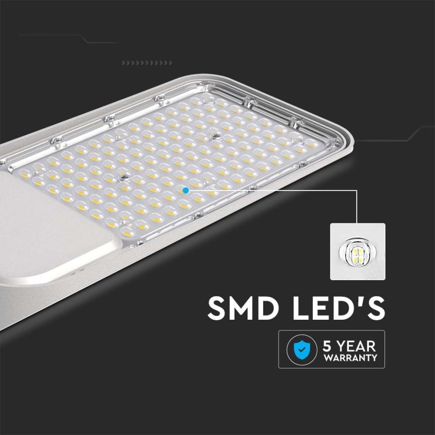 Luminária de Rua LED CHIP SAMSUNG LED/30W/230V 6500K IP65 cinza