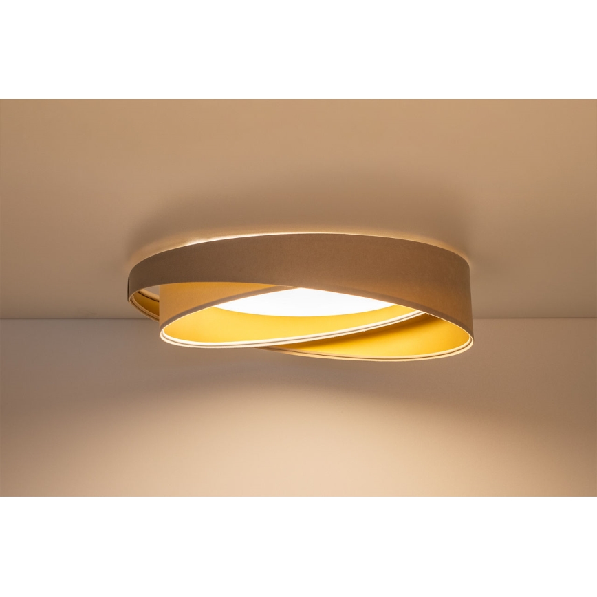 Candeeiro de teto dimerizável SMART GALAXY MODERN LED/24W/230V 3000-6500K diâmetro 55 cm bege/branco/dourado + controlo remoto