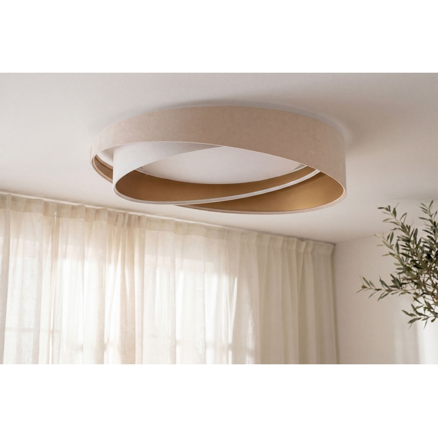 Candeeiro de teto dimerizável SMART GALAXY MODERN LED/24W/230V 3000-6500K diâmetro 55 cm bege/branco/dourado + controlo remoto