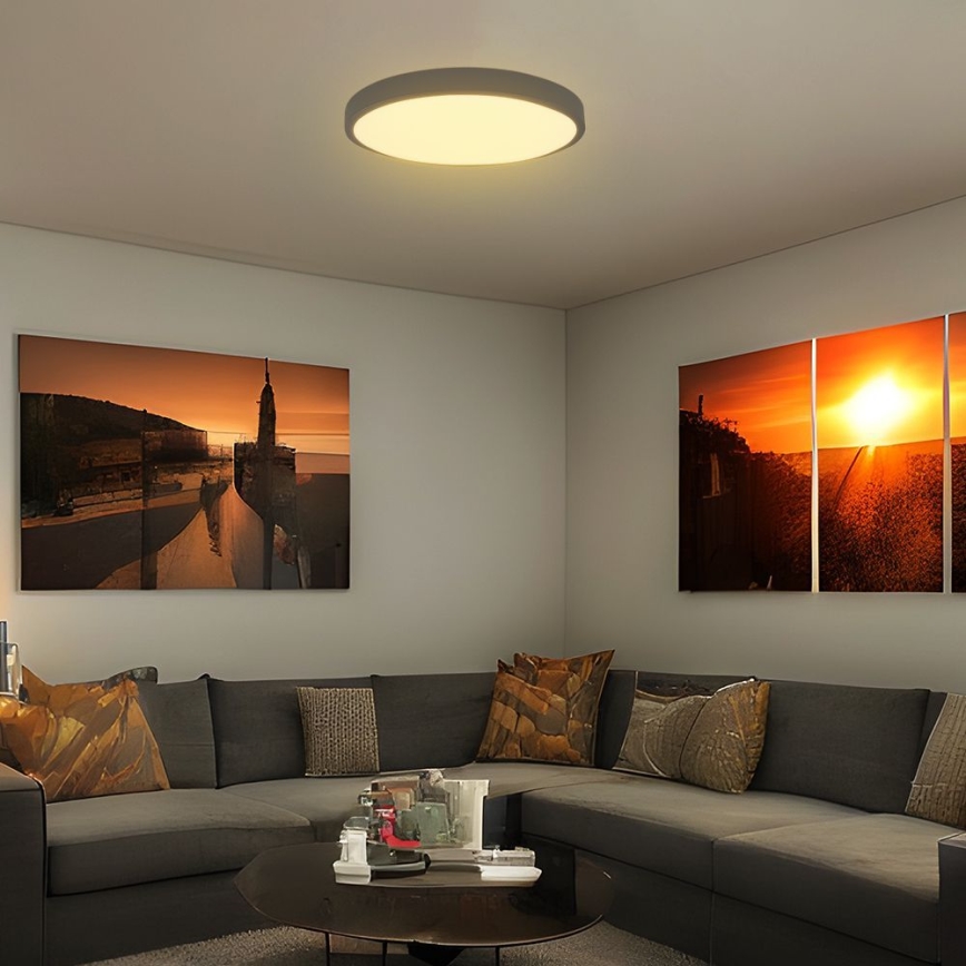 Luminária de teto LED para banheiro SAMSUNG CHIP LED/36W/230V IP44 6500K diâmetro 35 cm preta