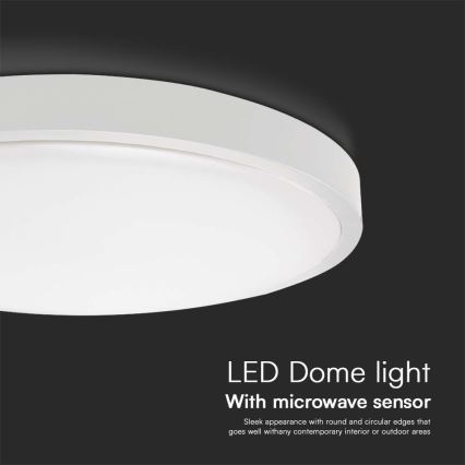 Luminária de teto LED para banheiro com sensor CHIP SAMSUNG LED/18W/230V IP44 6500K diâmetro 29 cm branco + controlo remoto