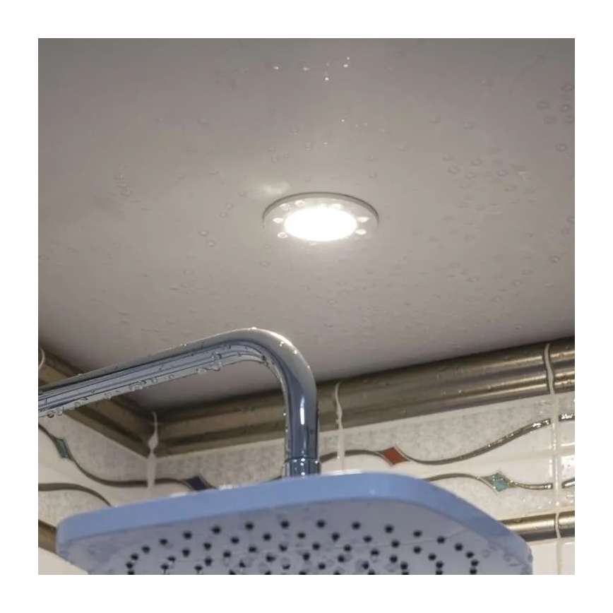 Luminária de teto embutida para banheiro LED LORI LED/4,5W/230V IP65 2700/4000K diâmetro 8,5 cm branca