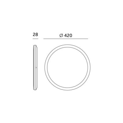 Luminária de teto LED para banheiro NIVERA LED/32W/230V IP54 3000/4000/6000K diâmetro 42 cm preta