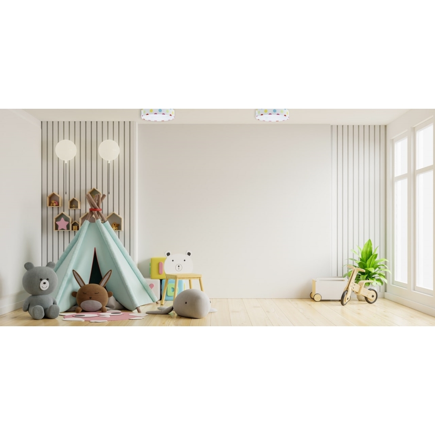 Luminária de teto infantil LED regulável SMART GALAXY KIDS LED/24W/230V 3000-6500K com pontos coloridos + controlo remoto