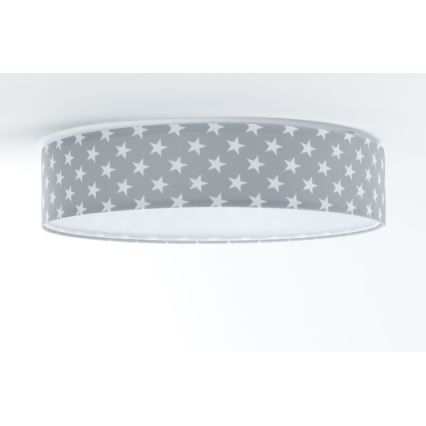 Luminária de teto infantil LED regulável SMART GALAXY KIDS LED/24W/230V 3000-6500K estrelas cinza/branco + controlo remoto