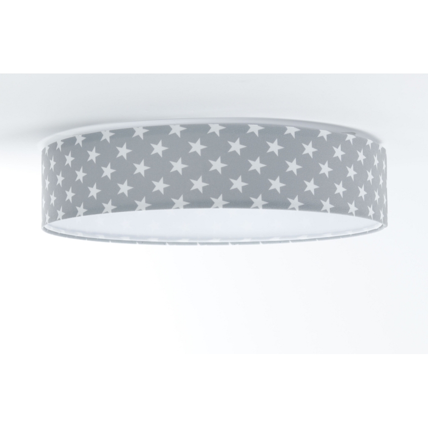 Luminária de teto infantil LED regulável SMART GALAXY KIDS LED/24W/230V 3000-6500K estrelas cinza/branco + controlo remoto
