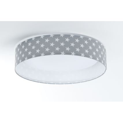 Luminária de teto infantil LED regulável SMART GALAXY KIDS LED/24W/230V 3000-6500K estrelas cinza/branco + controlo remoto