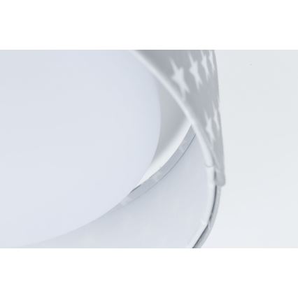 Luminária de teto infantil LED regulável SMART GALAXY KIDS LED/24W/230V 3000-6500K estrelas cinza/branco + controlo remoto