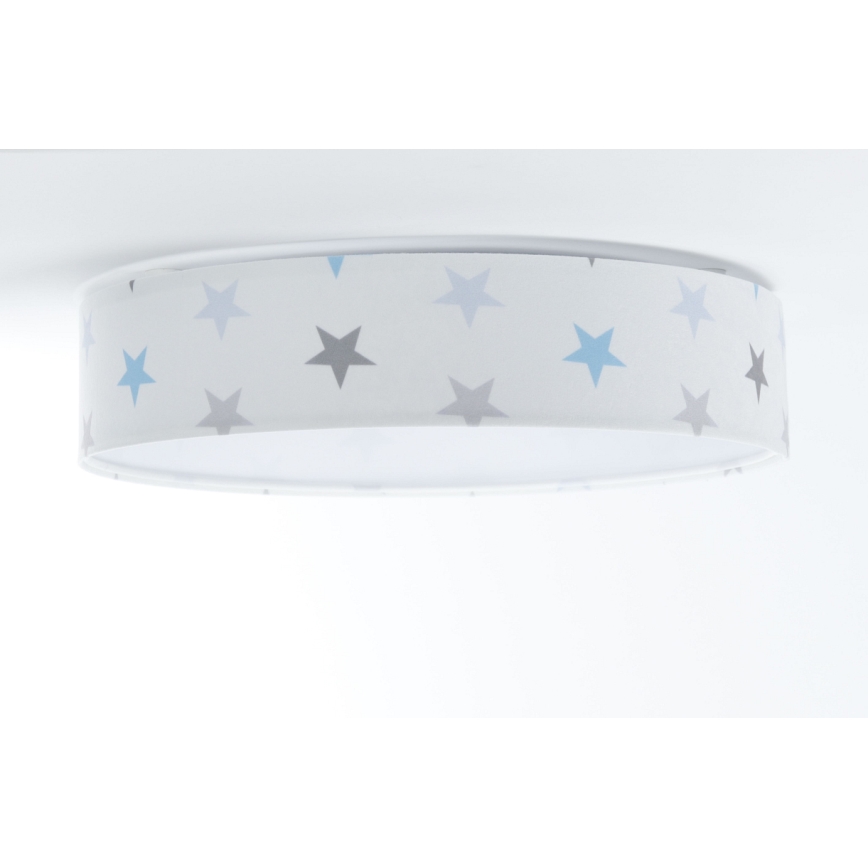Luminária de Teto Infantil LED Regulável SMART GALAXY KIDS LED/24W/230V 3000-6500K estrelas branco/cinza/azul + controlo remoto