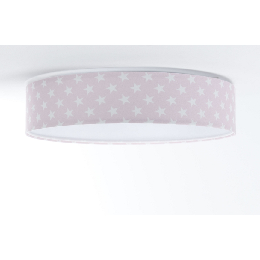 Luminária de teto infantil LED regulável SMART GALAXY KIDS LED/24W/230V 3000-6500K estrelas rosa/branco + comando à distância