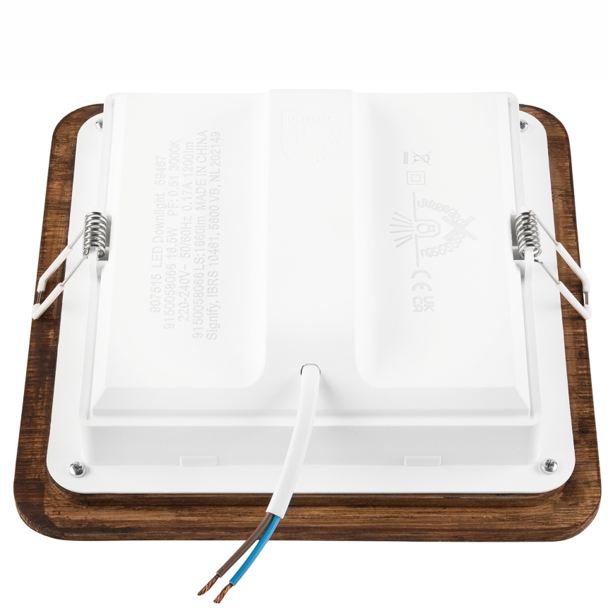 Luminária de embutir LED WOODY SPOT LED/17W/230V 3000K cerejeira 18,5x18,5 cm