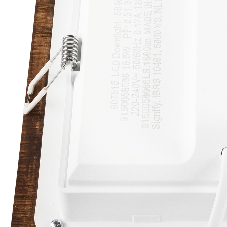 Luminária de embutir LED WOODY SPOT LED/17W/230V 3000K cerejeira 18,5x18,5 cm