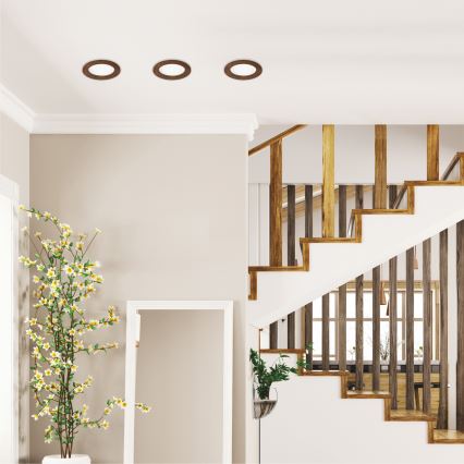 Luminária de embutir LED WOODY SPOT LED/12,5W/230V 3000K cerejeira Ø 16 cm