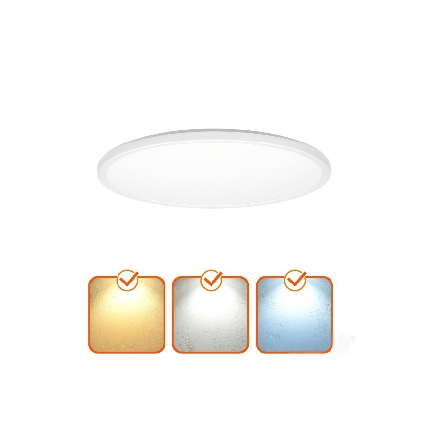 Luminária LED para casa de banho com sensor de movimento e de crepúsculo NIVERA LED/12W/230V IP54 3000/4000/6000K Ø 22,5 cm branca + controlo remoto