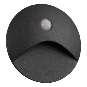 Luminária LED para escada com sensor de movimento e crepuscular EXIN LED/2,5W/230V 4000K IP65 antracite redonda