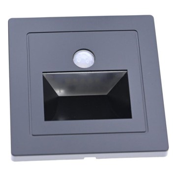 Luminária LED para escadas com sensor de movimento e crepúsculo LED/3W/230V 6000K preta