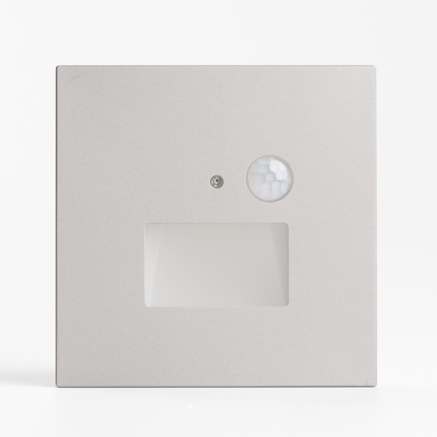 Luminária de escada LED com sensor de movimento e de crepúsculo LED/1,5W/230V 3000/4000/6500K cinzenta