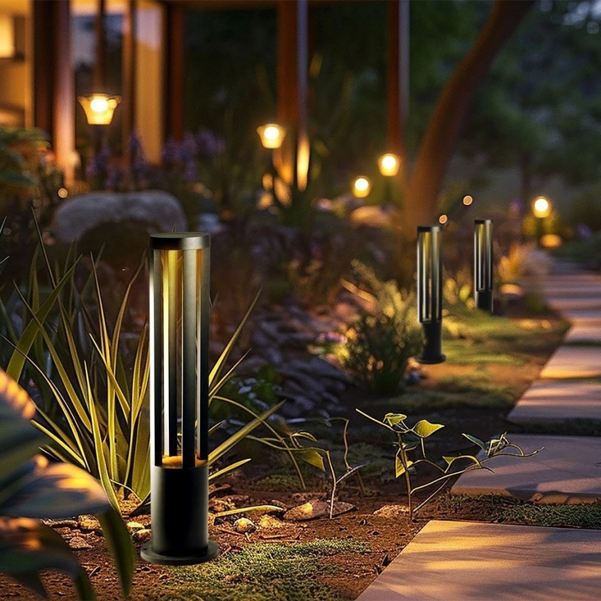Luminária LED para exterior LED/10W/230V 3000K IP65 80 cm preta