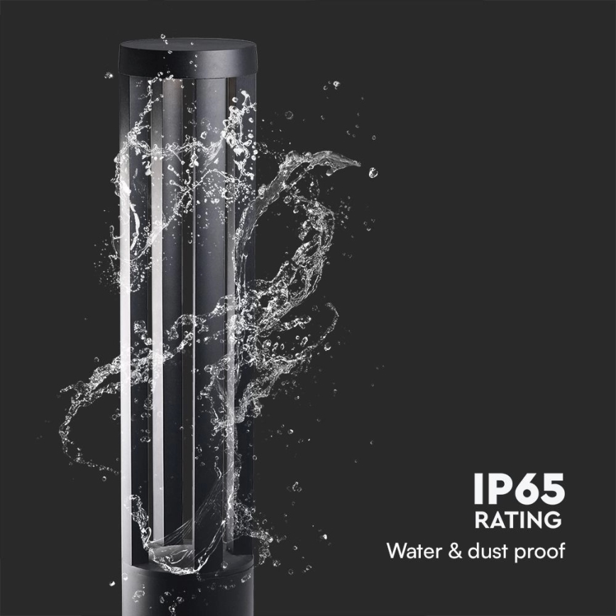 Luminária LED para exterior LED/10W/230V 3000K IP65 80 cm preta