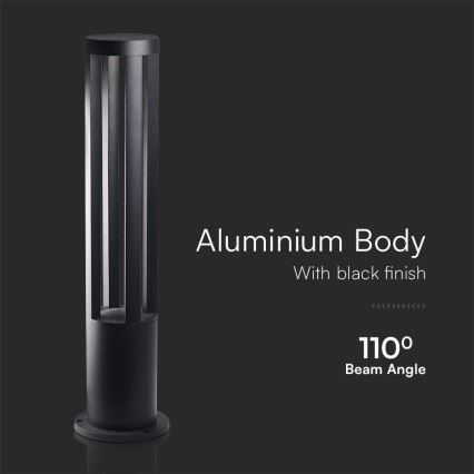 Luminária LED para exterior LED/10W/230V 3000K IP65 80 cm preta
