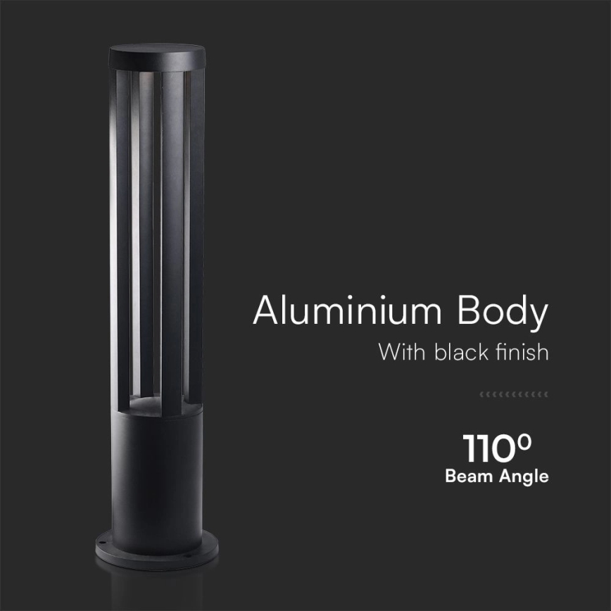Luminária LED para exterior LED/10W/230V 3000K IP65 80 cm preta