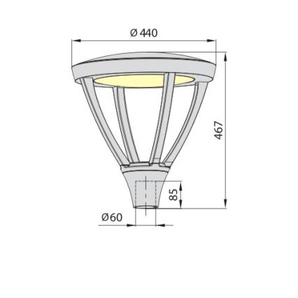 Luminária LED para exterior PARK PLUS LED/60W/230V 4000K