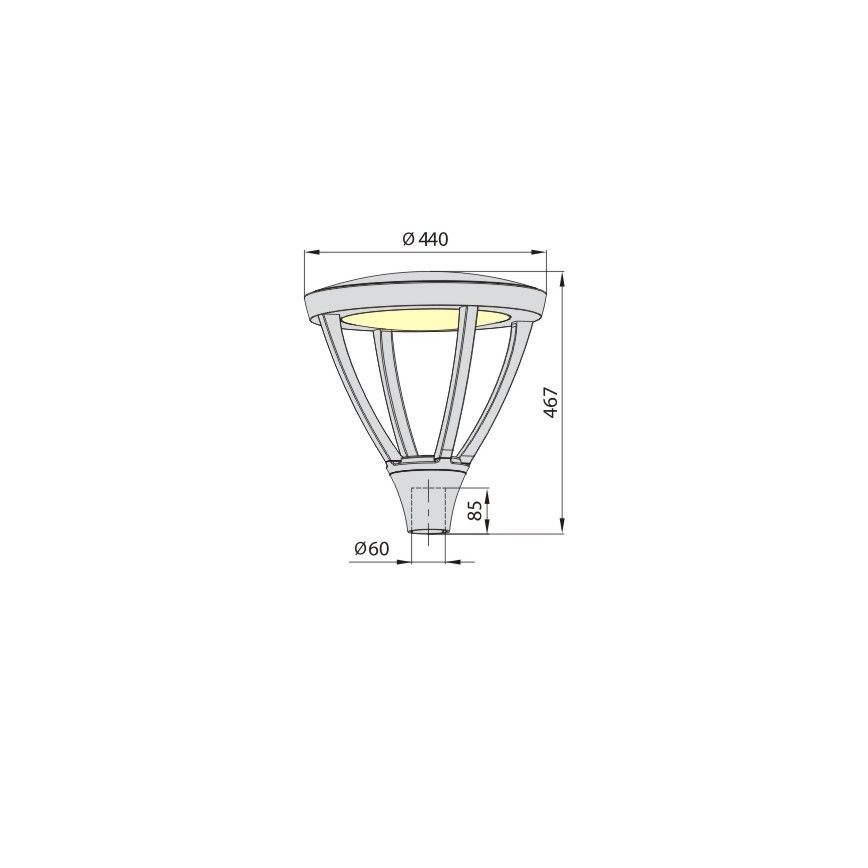 Luminária LED para exterior PARK PLUS LED/60W/230V 4000K