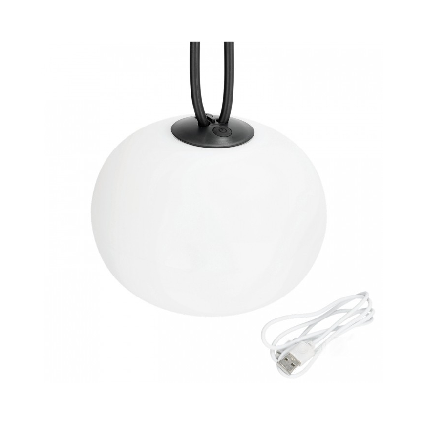Luminária exterior recarregável LED dimerizável VENEZIA LED/1,5W/5V 2500K IP54 2600 mAh preta