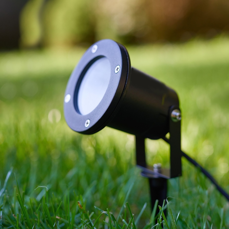 Luminária LED RGBW regulável para exterior BLAKE 1xGU10/4,8W/230V IP65 + controlo remoto