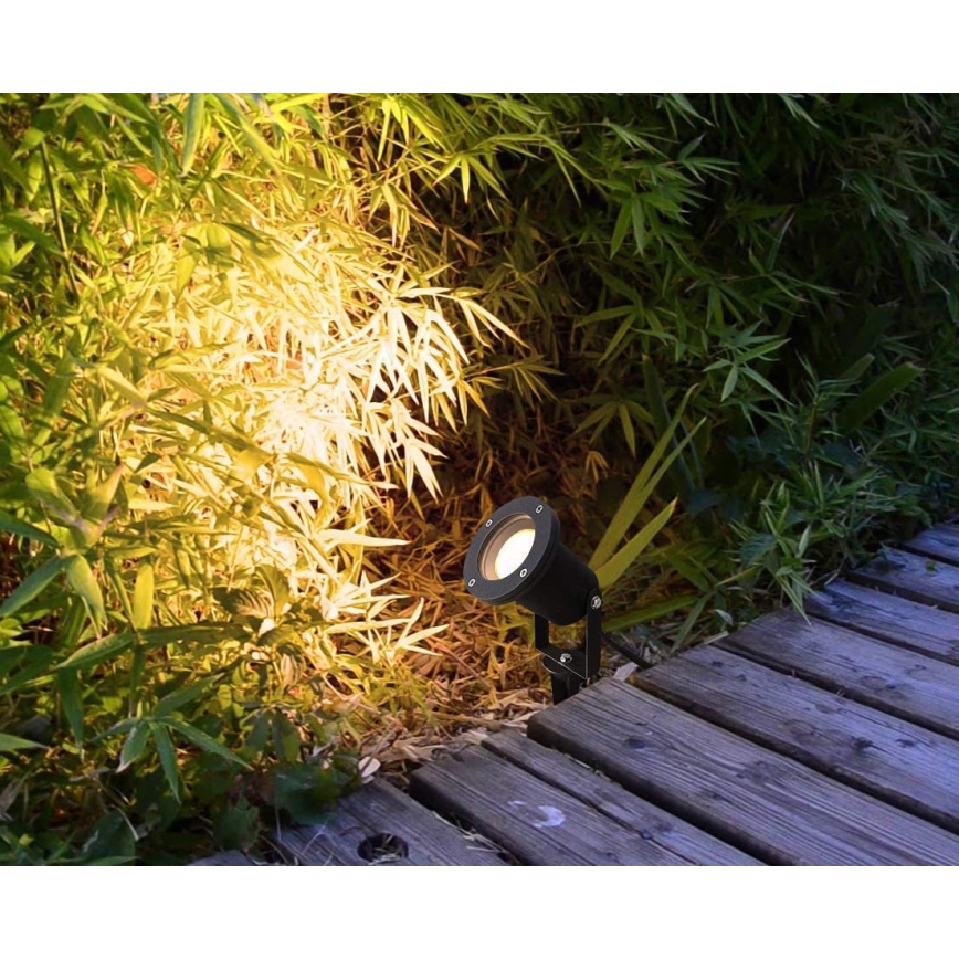 Luminária LED RGBW regulável para exterior BLAKE 1xGU10/4,8W/230V IP65 + controlo remoto