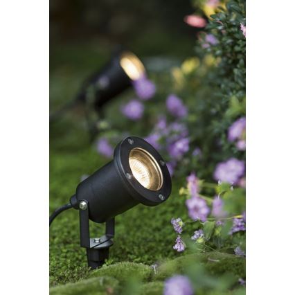 Luminária LED RGBW regulável para exterior BLAKE 1xGU10/4,8W/230V IP65 + controlo remoto