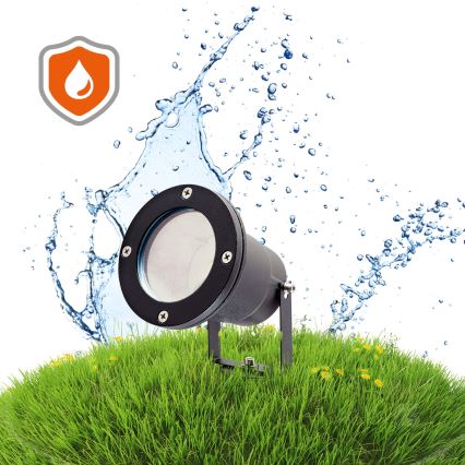 Luminária LED RGBW regulável para exterior BLAKE 1xGU10/4,8W/230V IP65 + controlo remoto