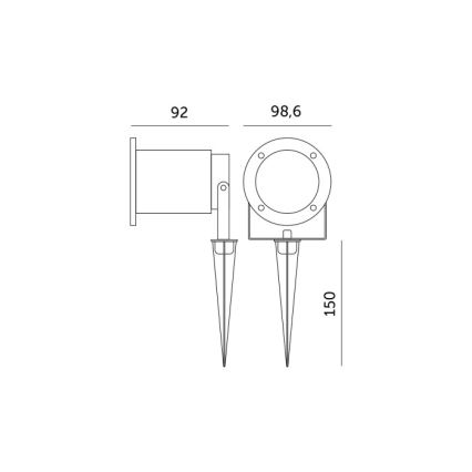 Luminária LED RGBW regulável para exterior BLAKE 1xGU10/4,8W/230V IP65 + controlo remoto