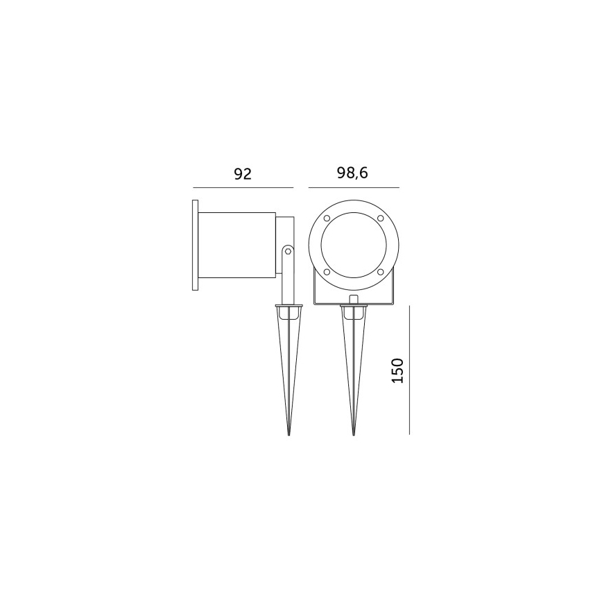 Luminária LED RGBW regulável para exterior BLAKE 1xGU10/6W/230V IP65 + controlo remoto