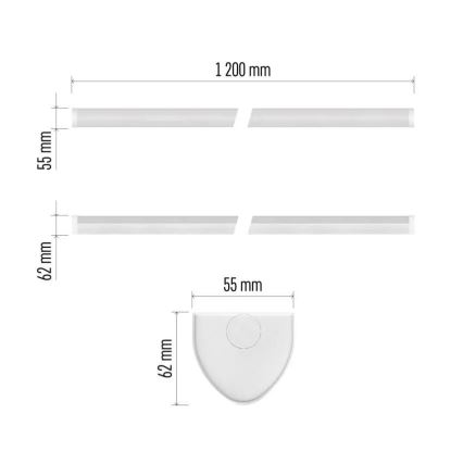 Luminária LED sob armário LED/40W/230V 4000K 120 cm