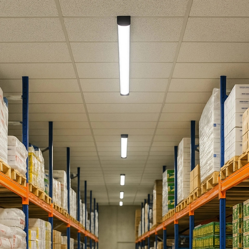 Luminária LED tipo fluorescente LED/18W/230V 4000K 60 cm preta