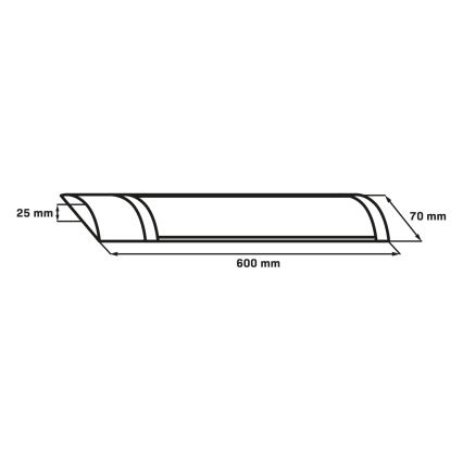 Luminária LED tipo fluorescente LED/18W/230V 4000K 60 cm preta