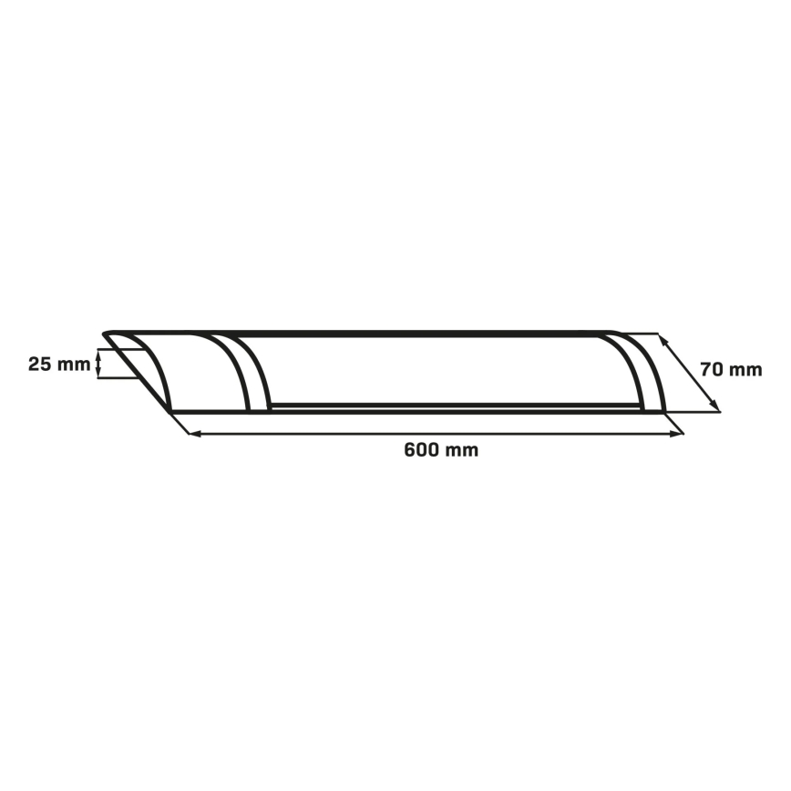 Luminária LED tipo fluorescente LED/18W/230V 4000K 60 cm preta