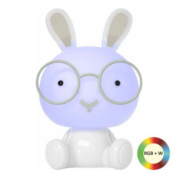 Luminária Noturna Infantil LED RGBW Regulável LED/2,5W/230V Coelho Branco
