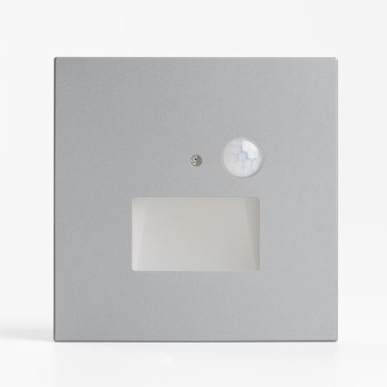 Luminária LED para escadas com sensor de movimento e sensor crepuscular LED/1,5W/230V 3000/4000/6500K prateada
