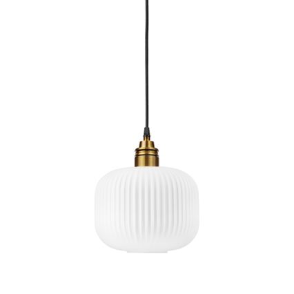 Luminária pendente com cabo HECTOR 1xE27/15W/230V, branco/latão, Ø 20 cm