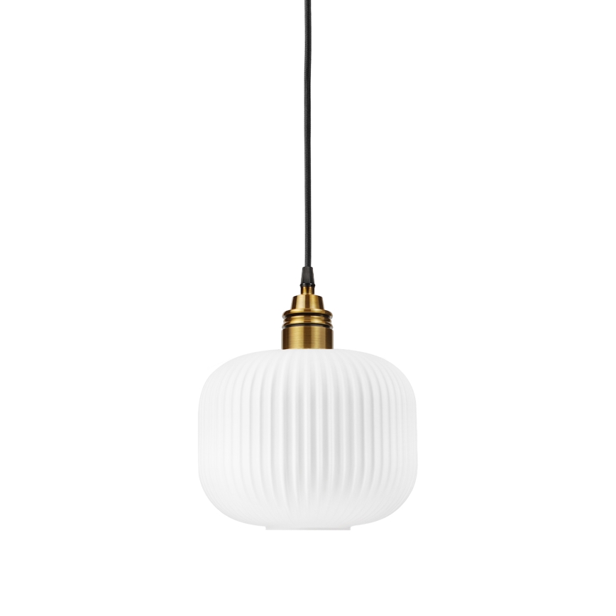 Luminária pendente com cabo HECTOR 1xE27/15W/230V, branco/latão, Ø 20 cm