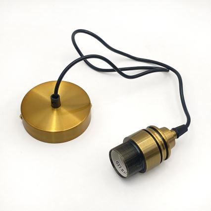 Luminária pendente com cabo HECTOR 1xE27/15W/230V, branco/latão, Ø 20 cm