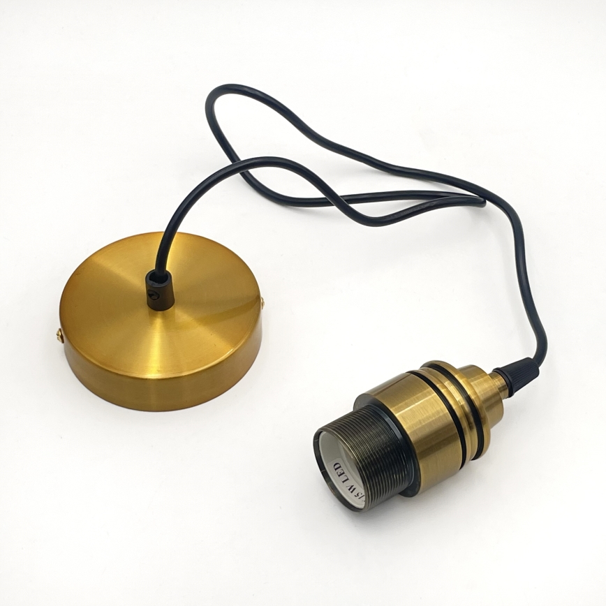 Luminária pendente com cabo HECTOR 1xE27/15W/230V, branco/latão, Ø 20 cm