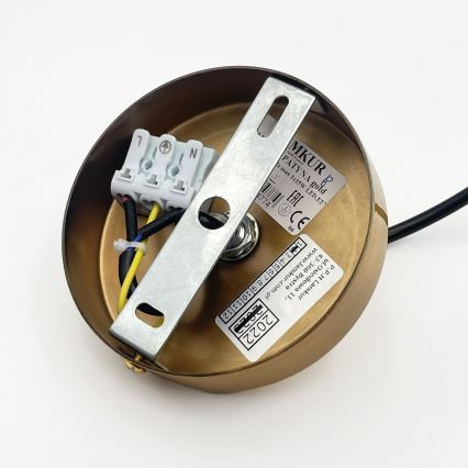 Luminária pendente com cabo HECTOR 1xE27/15W/230V, branco/latão, Ø 20 cm