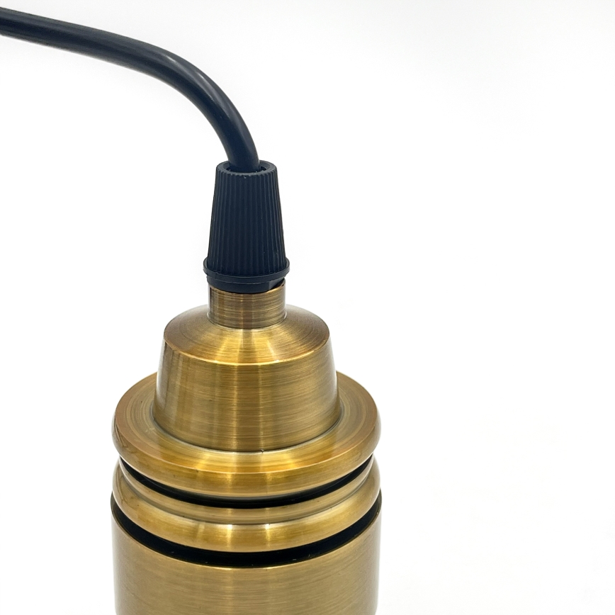 Luminária pendente com cabo HECTOR 1xE27/15W/230V, branco/latão, Ø 20 cm