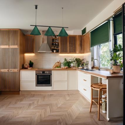 Luminária pendente em cabo CAPITAL, 3x GX53/15W/230V, verde