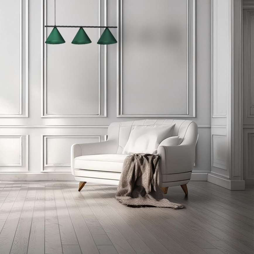 Luminária pendente em cabo CAPITAL, 3x GX53/15W/230V, verde