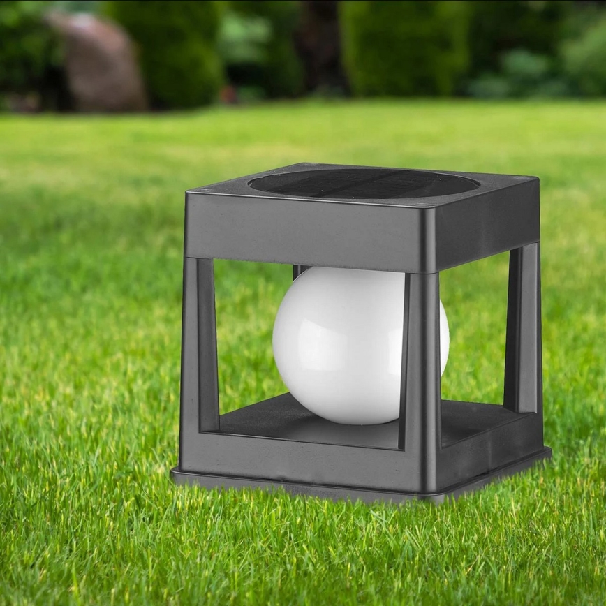 Luminária solar CUBO LED/3,7V 1200 mAh IP44 preta